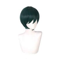 Anime 35 cm Maki Zenin Cosplay perukas Anime Jujutsu Kaisen Kalėdinis tamsiai žalias trumpas karščiui atsparus sintetinis plaukų perukas 35cm žalia