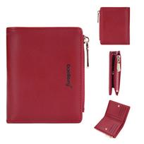 „Baellerry Fashion“ moteriškos trumpos piniginės iš dirbtinės odos klasikinio dizaino mielas dvisluoksnės piniginės monetų piniginė 12*9.5*2.5cm raudona
