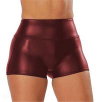 Seksualūs dirbtinės odos šortai, patogūs figūrai glostantys naktinio klubo stiliaus poliesterio šortai moterims tiekimas 2XL juoda