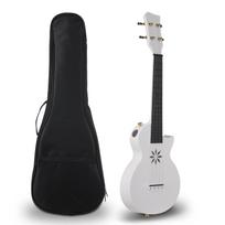 25 colių Ukulele 4 stygų anglies pluošto Ukulele nešiojamasis Uke su nešiojimo krepšiu pradedantiesiems, suaugusiems balta
