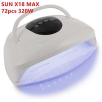 Sun X18 Max UV LED nagų lempa greitai džiūstantiems geliniams nagams lakuoti 72 LEDS 320W nagų džiovintuvas profesionalus manikiūro salono įrankis