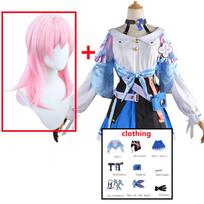 Žaidimas Honkai: „Star Rail“ kovo 7 d. „Cosplay“ kostiumas, uniforma, apranga Helovino vakarėliui, drabužiai, moteriška suknelė L-(Costume+Wig)