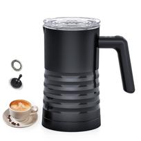 Elektrinis pieno plakiklis ir garintuvas 4 viename automatinis pieno šildytuvas 400 W nepridegantis vidus 580 ml EU Plug juoda