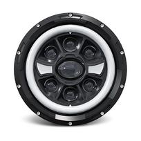 7 colių LED priekinių žibintų apvalus žibintas su HiLo Beam, DRL ir gintariniu posūkio signalu automobiliams 1 Piece juoda