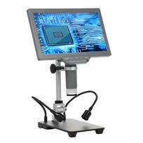 Skaitmeninis mikroskopas su 10,1 colio IPS ekrano televizoriaus skaitmeniniu mikroskopu elektroninei monetai taisyti pilka