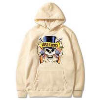 Guns N' Roses Hoodies Music Hard Rock Band Skull Print Streetwear Unisex Women Fashion Oversized Sweatshirts Hoodie HipHop Pullover 2XL