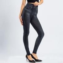 Moteriški aukšto elastingumo juosmens tampriai antblauzdžiai Moteriški Besiūliai dirbtiniai džinsiniai džinsai Leggins mujer pantalon S juoda