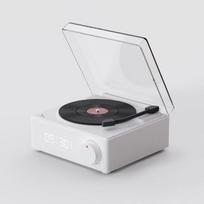 Retro patefonas garsiakalbis Belaidis Bluetooth V5.0 Vinilinių įrašų grotuvas Stereo garso žemųjų dažnių garsiakalbis Vintage garsiakalbis su žadintuvu balta