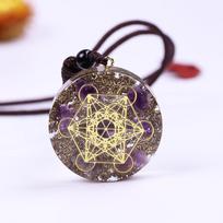 Orgonite karoliai Metatron Cube dervos pakabukas Kosminės energijos centro ženklas pakabukas karoliai Magic Hexagram Choker papuošalai