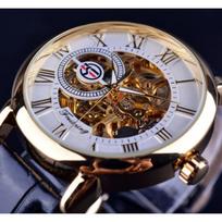 Forsining Vyriškas Mados Retro Tuščiaviduris Skaidrus Mechaninis Rankinis Mechaninis Laikrodis GMT838-A