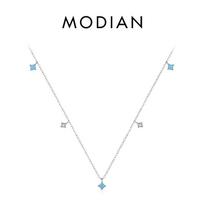 Moidan 925 Sterling Sidabrinis Daugkartinis turquoise Link grandinės karoliai, sujungiamas madingas pakabukas moterims Dailūs papuošalai sidabras
