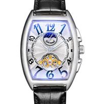 GUCAMEL Vyriškas laikrodis Vyno statinės Mechaninis laikrodis Automatinis mechaninis laikrodis Tourbillon Saulė Mėnulis Žvaigždės Vyriškas laikrodis