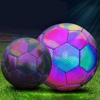 Futbolo kamuolys Holografinis Šviečiantis Futbolo kamuolys Lengvas Treniruočių Atspindintis Žaidėjams Size 4