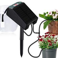 Saulės automatinė laistymo sistema 1,2 W išėjimo saulės energija varomas lašelinio drėkinimo rinkinys su 2200 mAh baterija juoda
