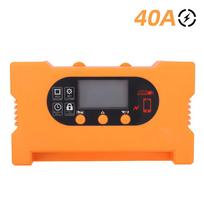 40A saulės baterijos įkrovimo valdiklis 12V/24V saulės baterijos išmanusis reguliatorius su dviem USB / C tipo prievadais 30A juoda