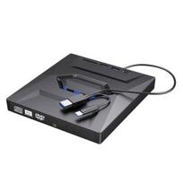 Nešiojamojo kompiuterio išorinis DVD įrenginys, nešiojamas didelės spartos skaitymo ir rašymo C tipo USB 3.0 DVD RW VCD kompaktinių diskų įrašymo įrenginys, grotuvas, rašomasis įrenginys Kompiuterio priedai 1pc juoda