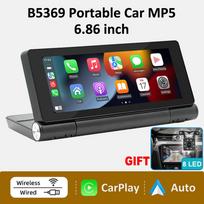 Ekranas 6,86 colio automobilio radijo daugialypės terpės grotuvas Nešiojamas MP5 belaidis CarPlay 180° sulankstomas ekranas Android Auto DVR kamera palaikoma