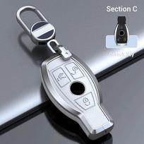 Cinko lydinio karvės odos automobilio nuotolinio raktų dėklas, skirtas Mercedes Benz ABCER klasės GLS GLA GLK GLC CLS CLA AMG W204 W205 W212 W463 W176
