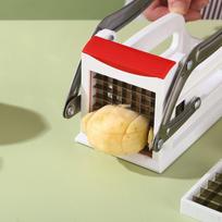 French Fry Cutter Potato Multifunctional Kitchen Tool Veggie Chopper Professional for Carrots raudona