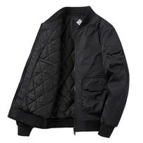 Rudens žiemos šilta striukė stovi apykaklė plona vyriška madinga laisvalaikio paminkštinta striukė Didelio dydžio 4XL viršutiniai drabužiai Vyriška striukė Bomber XL juoda