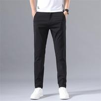 Slim Fit Laisvalaikio Kelnės Vyrams Lengvos Klasikinės Tiesios Kelnės Vyrams Kvėpuojantys Medvilniniai Joggeriai Verslui Vienspalvės Chaki Kelnės 31 juoda