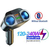 Automobilio žiebtuvėlio lizdo skirstytuvo įkroviklis Dvigubas USB 3.1A QC 3.0 greitas įkroviklis Skaitmeninis ekranas Automatinis Bluetooth FM siųstuvai Automobilinis maitinimo adapteris visiems telefonams