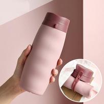 Portable Sports Water Bottle Portable Creative Silicone Folding Cup Outdoor Travel Folding Water Cup 600ml pilka
