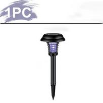 Saulės uodų žudikas ir apšvietimas nuo uodų atbaidanti lempa, skirta naudoti lauke, sodo terasa, violetinė ir balta šviesa (Juoda, plastikinė) 1PC black