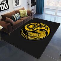 Šiuolaikinis Kinijos drakonas Tai Chi Bagua Yin Yang ploto kilimėlis Svetainės kilimas vaikams Play Home Deco grindų kilimėlis ir kilimai Dovana 40x60cm(15x23 in)