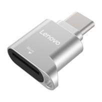 Lenovo D201 USB tipo C kortelių skaitytuvas 480Mbps 512GB USB-C TF Micro SD OTG adapteris Type-C TF atminties kortelių skaitytuvas nešiojamam telefonui sidabras