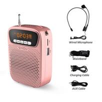 SHIDU 15W Įkraunamas Nešiojamas Bluetooth Balso Stiprintuvas Mokytojui Laidinis Mikrofonas FM Radijas AUX Garso Įrašymo Garsiakalbis S278 Wired microphone