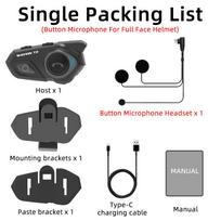 WAYXIN T2 Motociklo šalmo ausinės 2 vairuotojams Bluetooth domofono ausinės Moto komunikatorius Garsiakalbis Interfono ausinės Motociklininkui