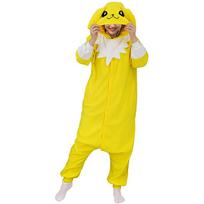 Jolteon Kigurumi vientisa pižama animacinių filmų Onesie Cosplay kostiumas Helovinui visam kūnui L geltona