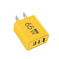 65W GAN PD USB įkroviklis C tipo įkroviklis Greito įkrovimo maitinimo adapteris, skirtas iPhone 15 Xiaomi Huawei Samsung mobiliojo telefono greitasis įkroviklis US geltona