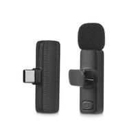 Belaidė Lavalier mikrofonų sistema Dviejų mikrofonų triukšmo mažinimo belaidė transmisija 1 Receiver and 1 Microphone juoda