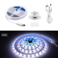 USB 5V PIR judesio jutiklio LED juostos šviesos juosta, vandeniui atspari po lova nakties šviesos jutiklio lempa, skirta kambario virtuvės spintelės foniniam apšvietimui 1M-USB