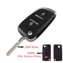2/3 mygtukų modifikuotas nuotolinio valdymo automobilio rakto korpuso dėklas, skirtas Peugeot 307 408 308 4007 3008, skirtas Citroen C2 C3 C4 C5 C6 Picasso CE0536 2 Buttons HU83