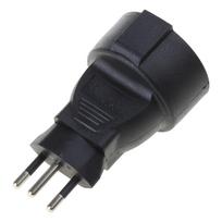 3 kontaktų šveicariškas kištukas prie EU 2 kontaktų apvalios kintamosios srovės maitinimo adapterio lizdo jungtis kištukinis maitinimo adapteris 16A/110-250V black