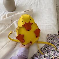 Women Duck Shape Bag Contrast Color Crossbody Female Soft PU Leather Shoulder Bag Girls Cute Cartoon Duck Handbags And Purse