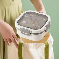 Pietų dėžutė vaikams, Bento Box suaugusiųjų pietų dėžutė, pietų indai suaugusiems / vaikams / mažiems vaikams, 1200 ml-5 balta
