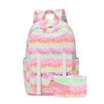 Children Rainbow Print School Bags for Teenager Girls Kids Satchel Primary Waterproof School Backpack Schoolbag Mochila Infantil raudona
