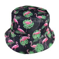 Žvejo kepurė Flamingo spausdinimas Unisex kepurė nuo saulės Dvipusė kelioninė kepurė Apsauga nuo UV spindulių Sulankstomas trumpais krašteliais lauko užsiėmimų galvos apdangalai E
