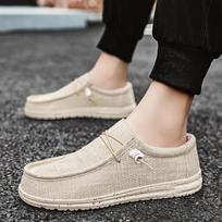 Madingi vasariniai vyriški drobiniai batai, espadrilės, kvėpuojantys laisvalaikio batai, vyriški mokasinai, patogūs, itin lengvi, tingūs valties formos batai, plius dydis 39–48 39 smėlis