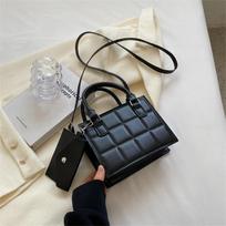 Women Grid Printing Shoulder Crossbody Bag with Small Purse Pendant Solid Color Messenger Bag Designer Casual Square Handbag juoda