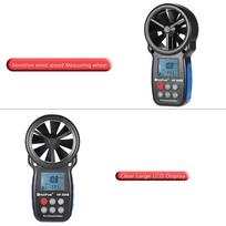 HP-866B LCD skaitmeninis anemometras, vėjo greičio oro temperatūros matuoklis Naujas HoldPeak HP-866B juoda