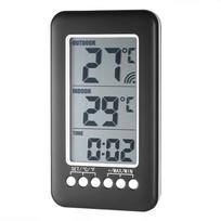 LCD Celsijaus laipsnio skaitmeninis belaidis vidaus/lauko termometro laikrodžio temperatūros matuoklis su siųstuvu