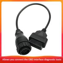 14 kontaktų iki 16 kontaktų OBDII kabelio kištuko ir moteriško adapterio automobilio diagnostikos OBD2 laidas, skirtas Mercedes Benz