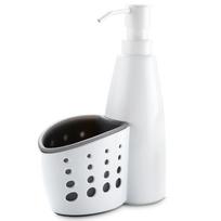 400 ml vonios kambario muilo dozatorius su kempinės laikikliu virtuvės kriauklės stalviršio skysto rankų muilo dozatorius White & Gray