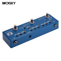 MOSKY RD5 5-in-1 gitaros kelių efektų pedalas Reverb + Delay + Booster + Overdrive + Buferis pilnas mėlyna