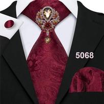 8 dizaino Paisley kaklaraištis sagė vyrams vestuvėms formalus šilkinis kaklaraištis Hanky ​​rankogalių segtukų rinkinys Barry.Wang N-5068